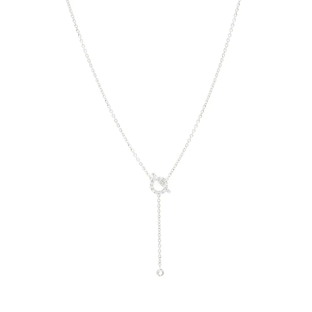 [BLAUE TRÄNEN]FINESSE SILBER DIAMANT HALSKETTE