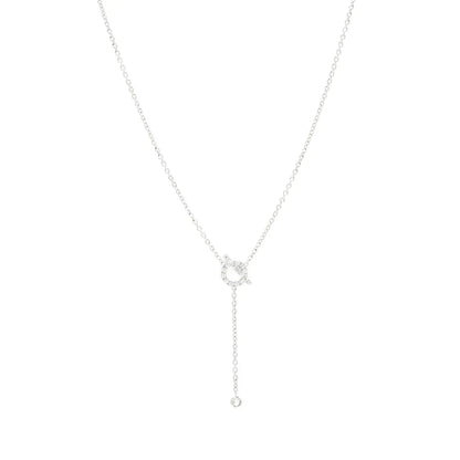 [BLAUE TRÄNEN]FINESSE SILBER DIAMANT HALSKETTE