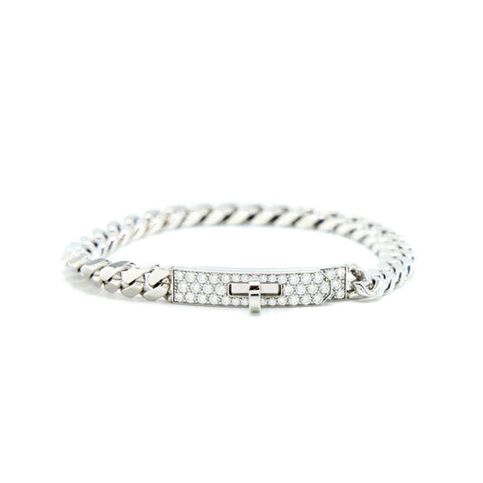 [BLAUE TRÄNEN] KELLY CHAIN ​​SILBER DIAMANTARMBAND