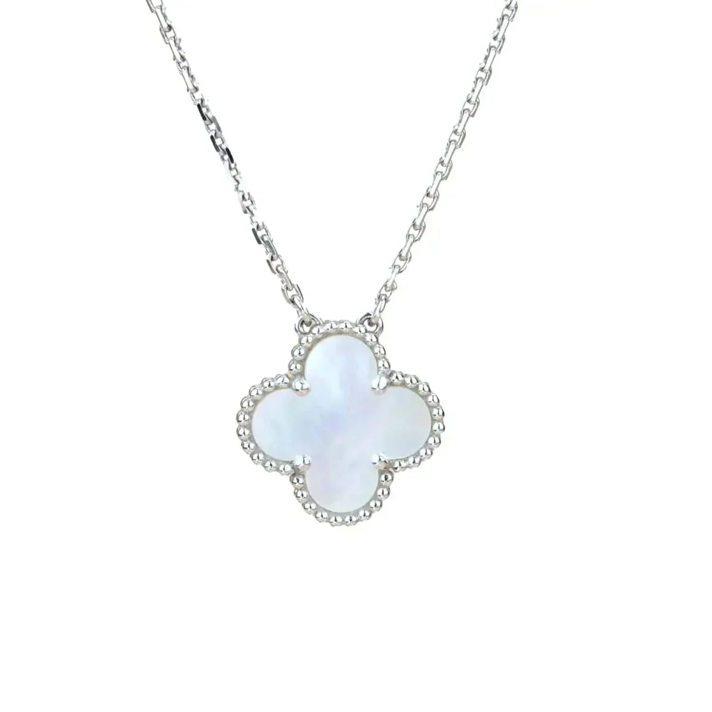 [BLUE TEARS]CLOVER 15MM WEISS PERLMUTT SILBER