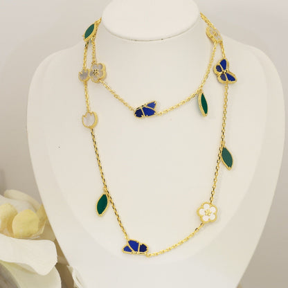 [Blue Tears Jewelry]LUCKY SPRING BUTTERFLY 15 FLOWER NECKLACE