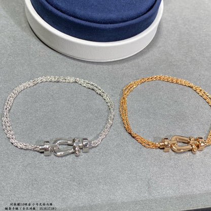 [BLAUE TRÄNEN]FORCE KLEINES HUFEISEN-DIAMANTKETTEN-SEILARMBAND