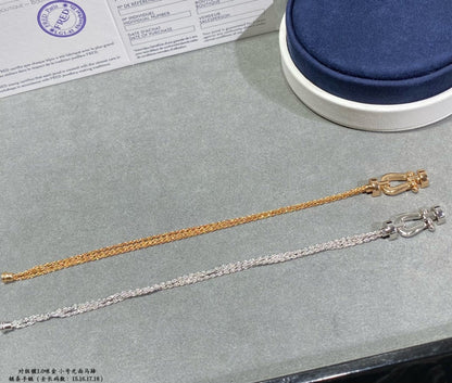 [BLAUE TRÄNEN]FORCE KLEINES HUFEISEN-DIAMANTKETTEN-SEILARMBAND