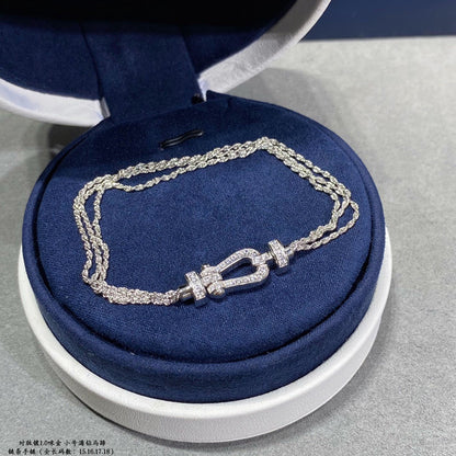 [BLAUE TRÄNEN]FORCE KLEINES HUFEISEN-DIAMANTKETTEN-SEILARMBAND