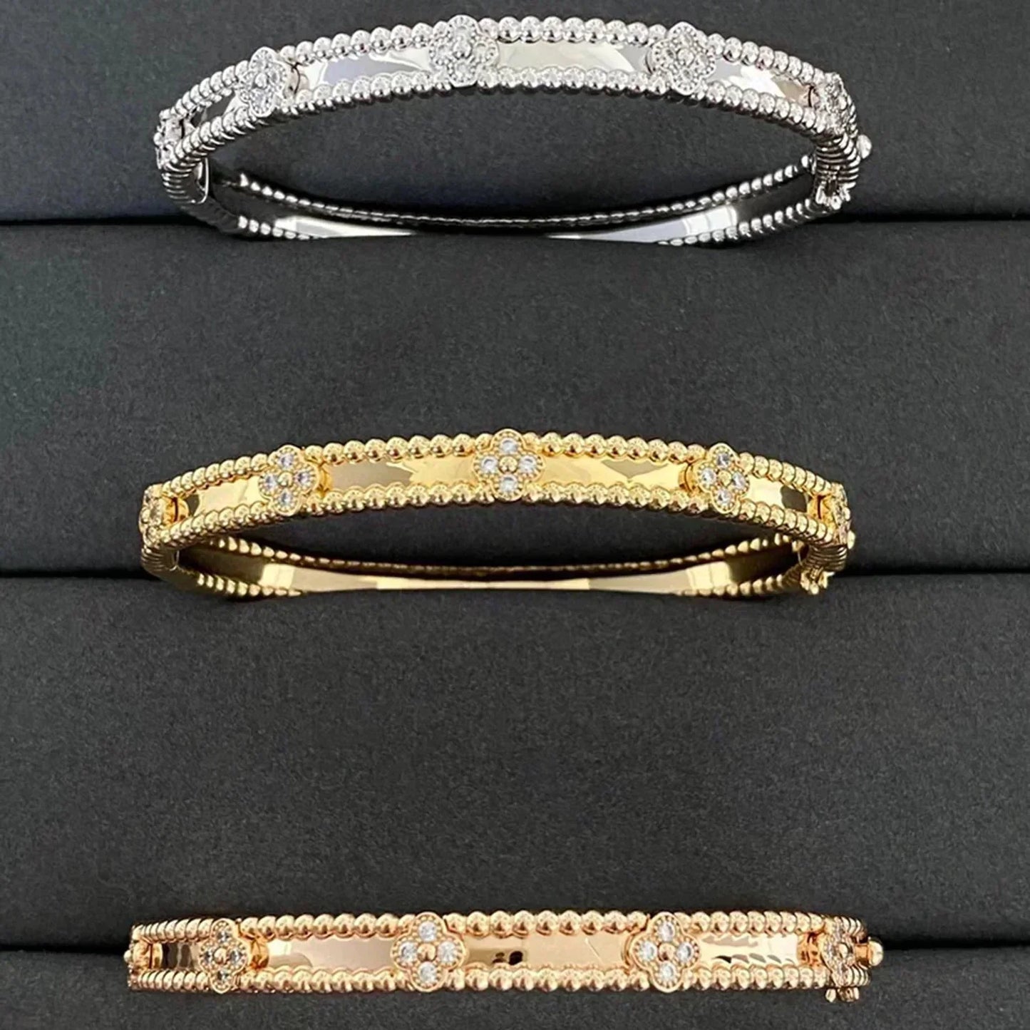 [BLUE TEARS]CLOVER BRACELET 4MM DIAMONDS