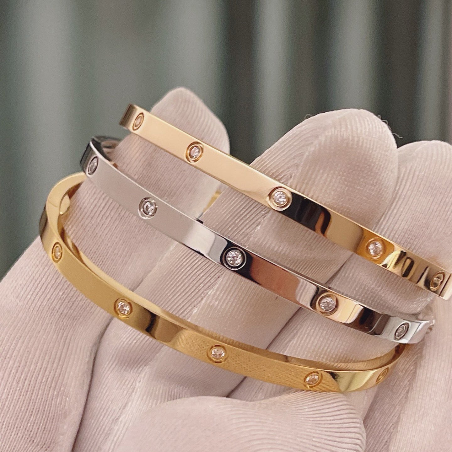 [Blue Tears Jewelry]LOVE BRACELET 3.65MM 10 DIAMONDS