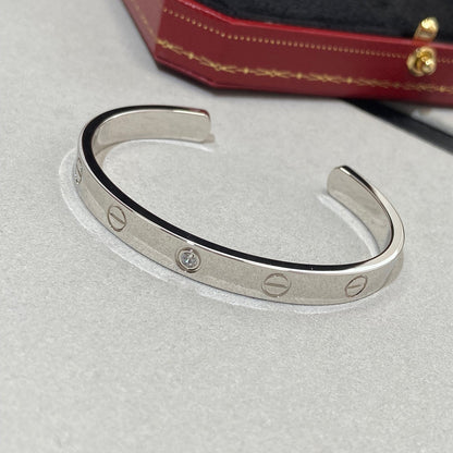 [Blue Tears Jewelry]LOVE BRACELET 6.1MM 1 DIAMOND OPEN CUFF