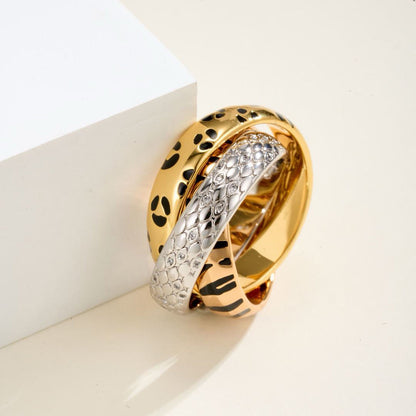 [Blue Tears Jewelry]TRINITY  RING LEOPARD PRINT