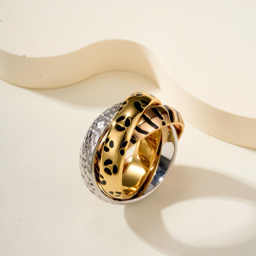 [Blue Tears Jewelry]TRINITY  RING LEOPARD PRINT