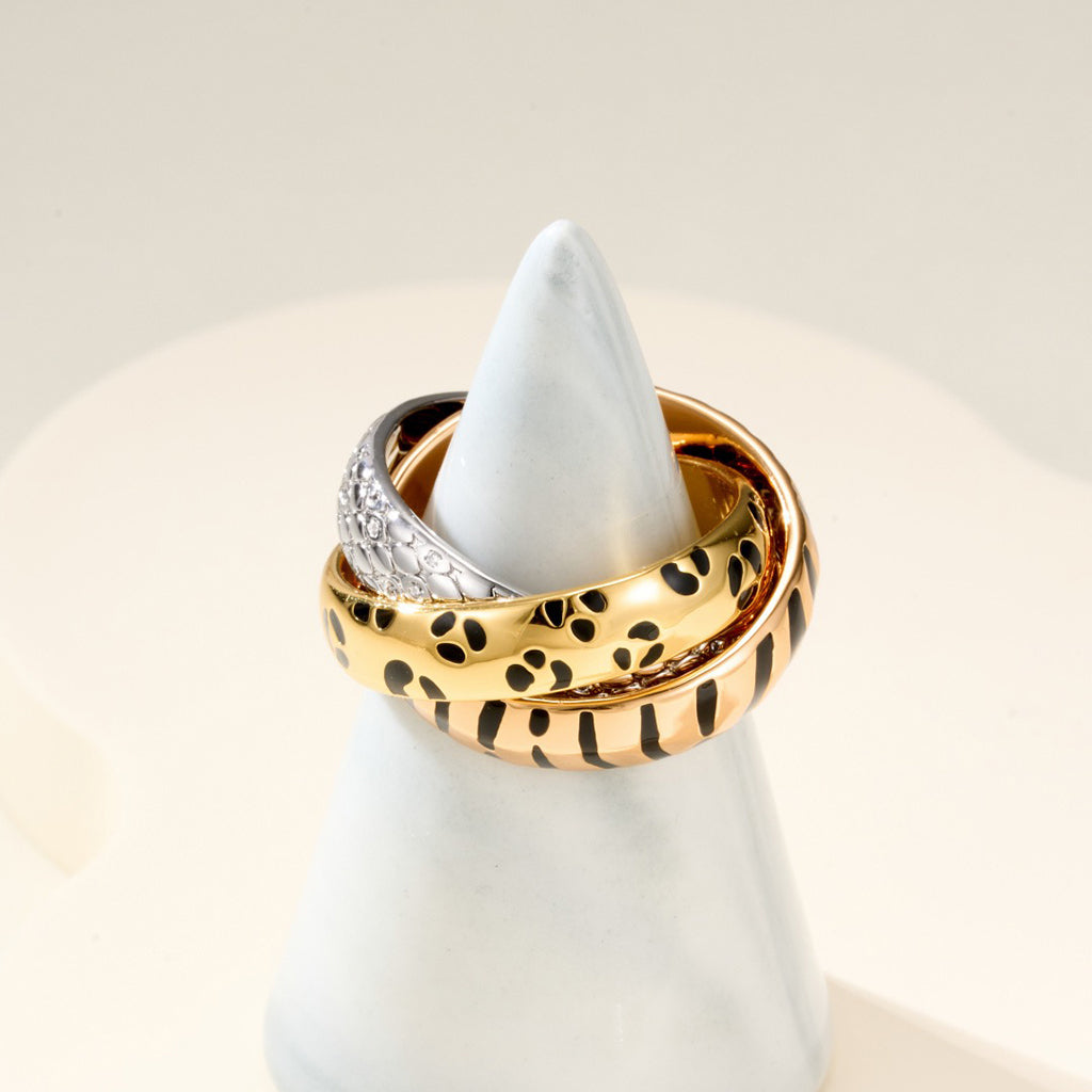 [Blue Tears Jewelry]TRINITY  RING LEOPARD PRINT