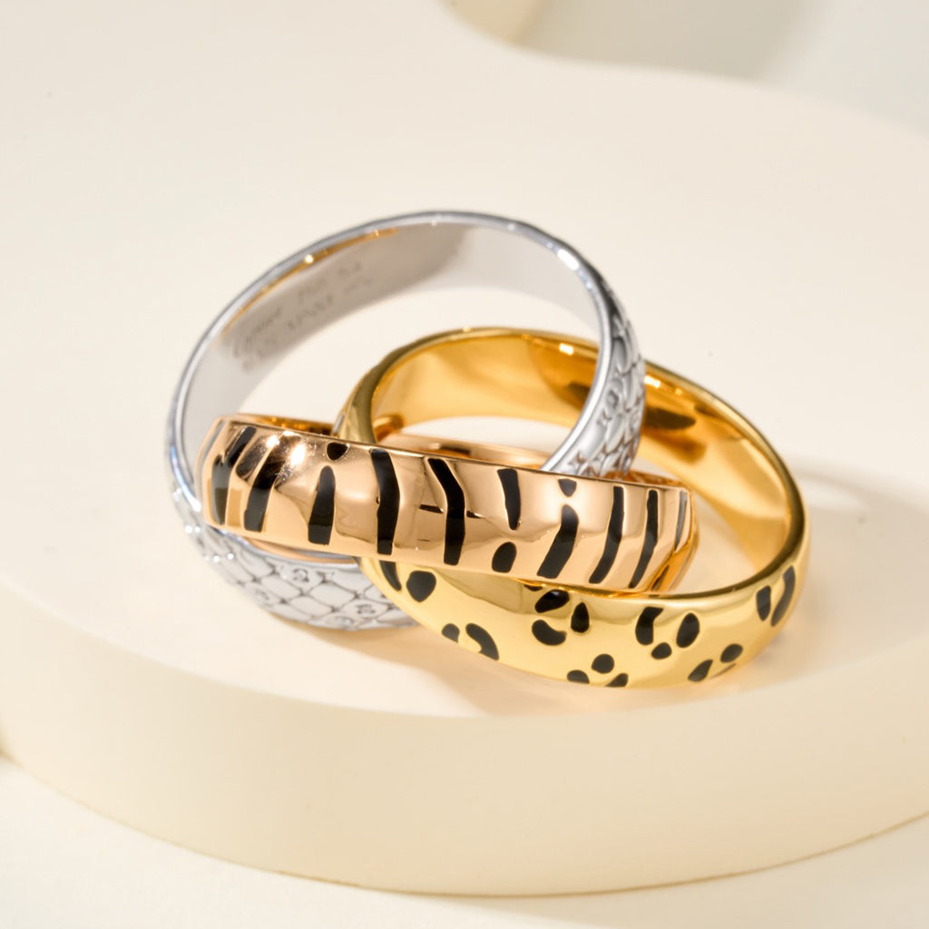 [Blue Tears Jewelry]TRINITY  RING LEOPARD PRINT