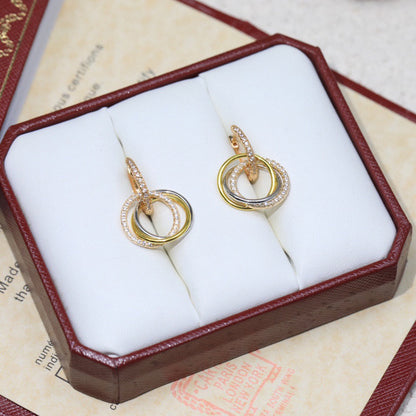 [Blue Tears Jewelry]TRINITY HALF DIAMOND  EARRINGS