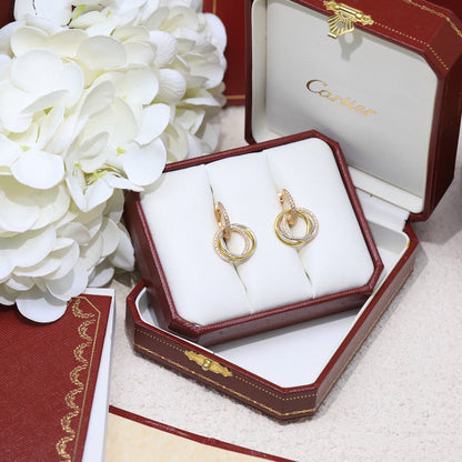 [Blue Tears Jewelry]TRINITY HALF DIAMOND  EARRINGS