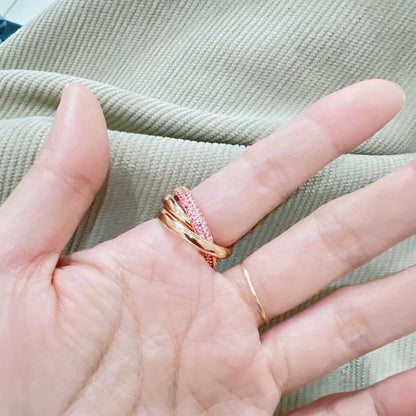[Blue Tears Jewelry]TRINITY 3.2MM RING PINK DIAMOND
