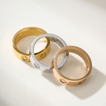 [Blue Tears Jewelry]LOVE 4MM 1 DIAMOND RING
