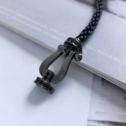 [BLAUE TRÄNEN]FORCE GROSSE SERIE HUFEISEN SCHWARZES SAMURAI-ARMBAND