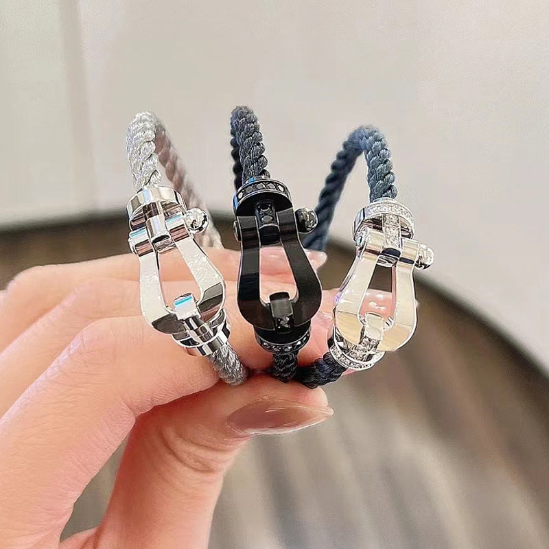 [BLAUE TRÄNEN]FORCE GROSSES HUFEISENARMBAND OHNE DIAMANT SILBER