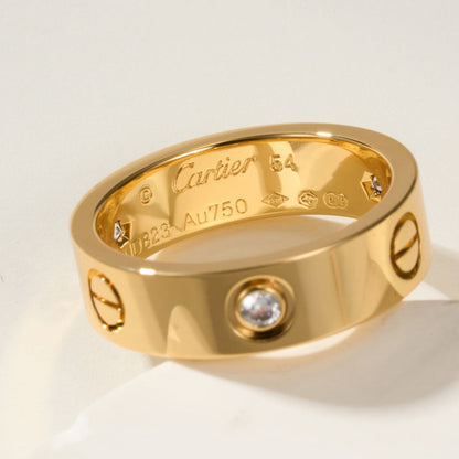[Blue Tears Jewelry]LOVE 4MM 1 DIAMOND RING