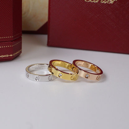 [Blue Tears Jewelry]LOVE 4MM 1 DIAMOND RING