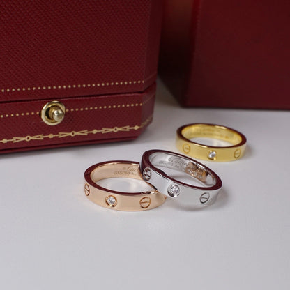 [Blue Tears Jewelry]LOVE 4MM 1 DIAMOND RING