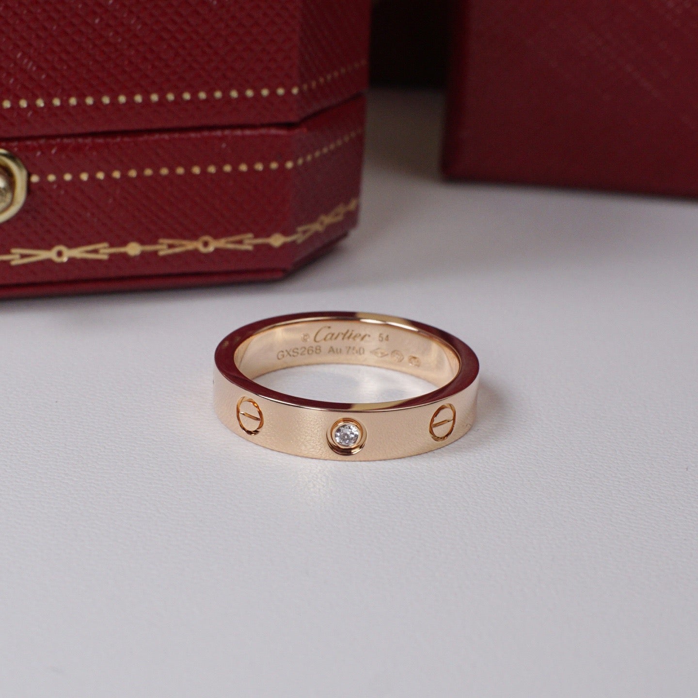 [Blue Tears Jewelry]LOVE 4MM 1 DIAMOND RING