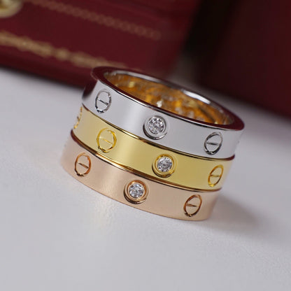 [Blue Tears Jewelry]LOVE 4MM 1 DIAMOND RING