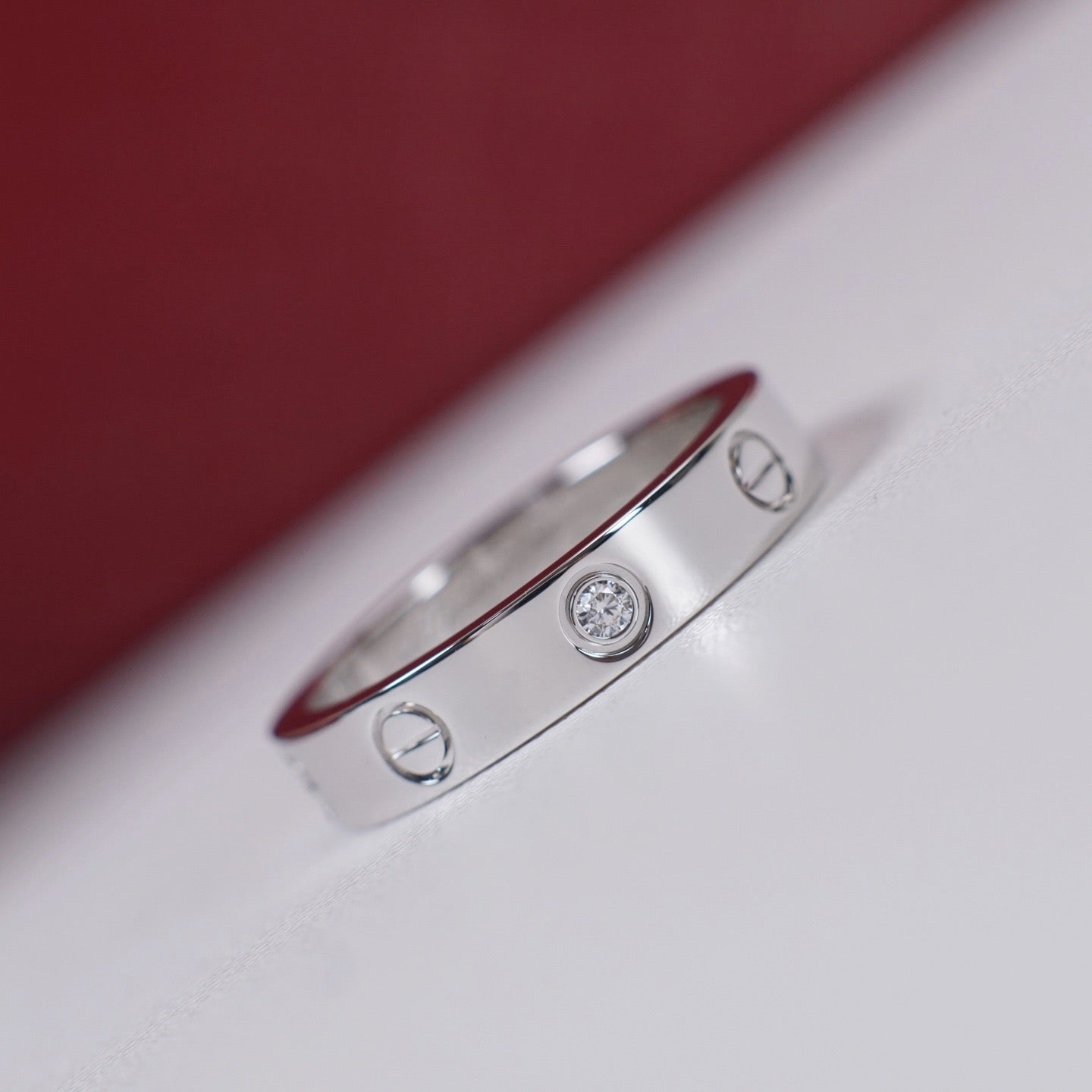 [Blue Tears Jewelry]LOVE 4MM 1 DIAMOND RING