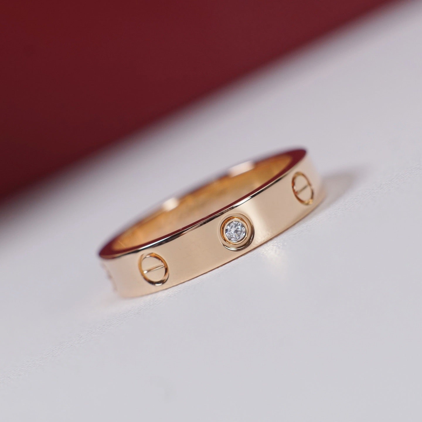 [Blue Tears Jewelry]LOVE 4MM 1 DIAMOND RING