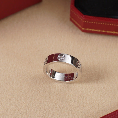 [Blue Tears Jewelry]LOVE 5.5MM 3 DIAMOND RING