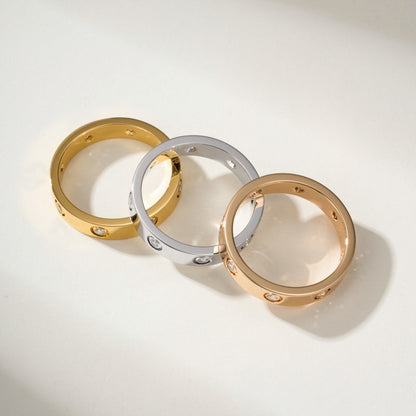 [Blue Tears Jewelry]LOVE 4MM 8 DIAMOND RING