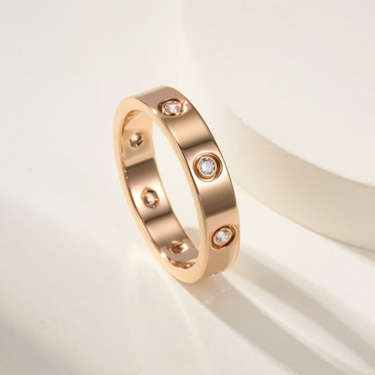 [Blue Tears Jewelry]LOVE 4MM 8 DIAMOND RING