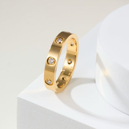 [Blue Tears Jewelry]LOVE 4MM 8 DIAMOND RING