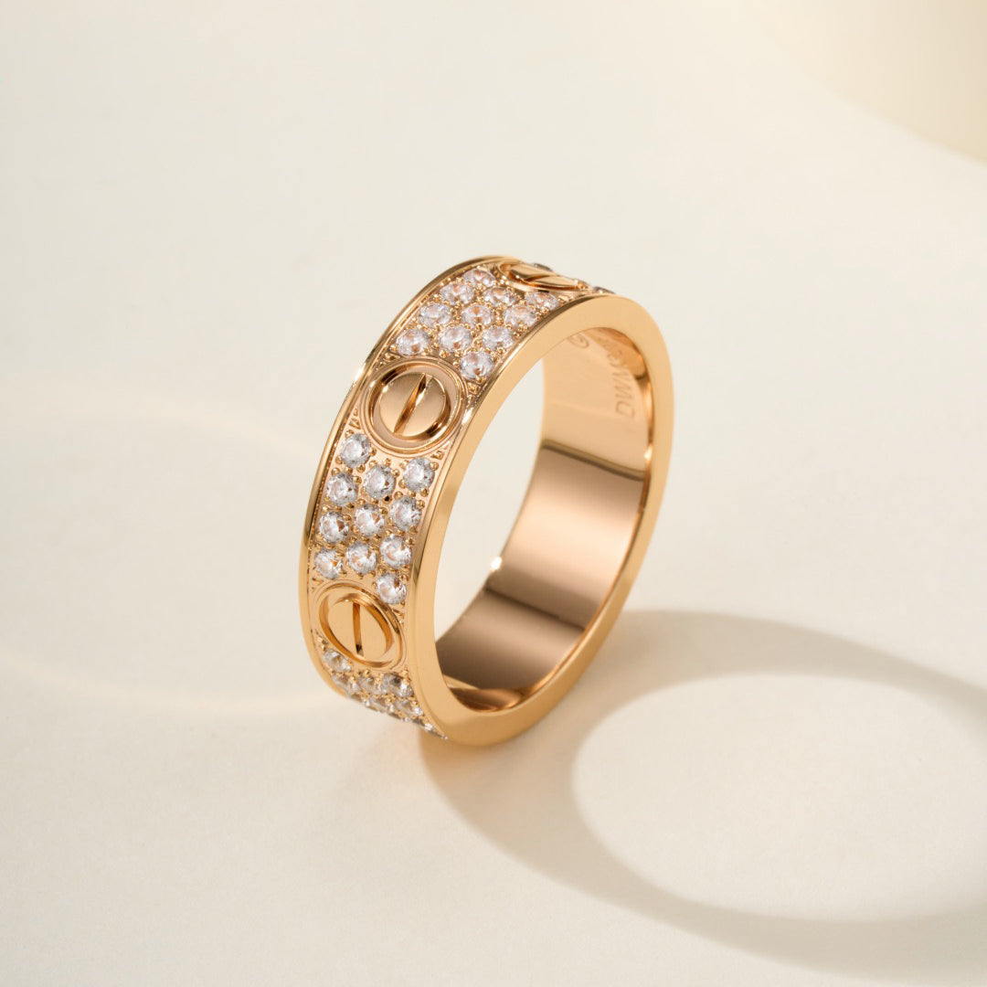 [Blue Tears Jewelry]LOVE RING 5.5MM DIAMONDS PAVED