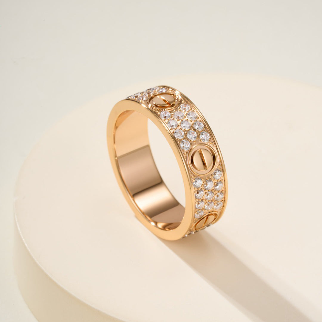 [Blue Tears Jewelry]LOVE RING 5.5MM DIAMONDS PAVED
