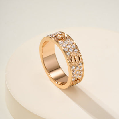 [Blue Tears Jewelry]LOVE RING 5.5MM DIAMONDS PAVED