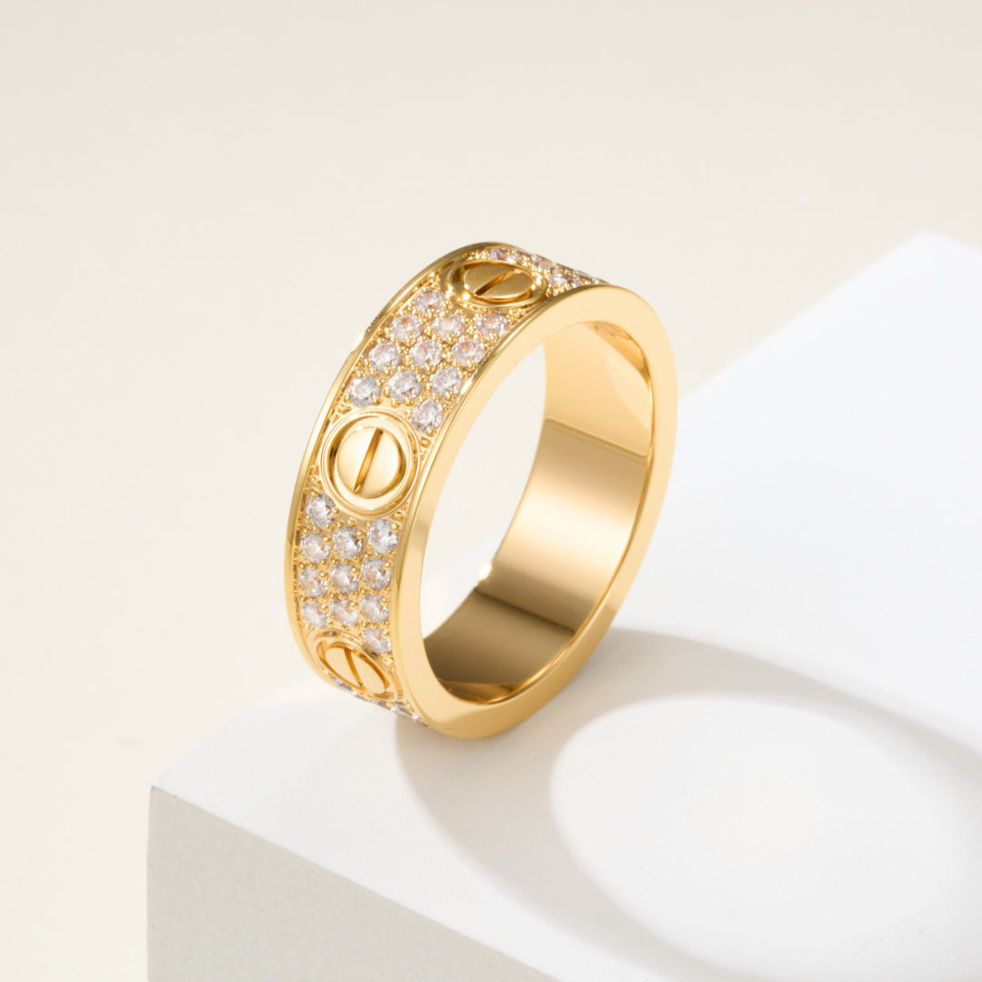 [Blue Tears Jewelry]LOVE RING 5.5MM DIAMONDS PAVED
