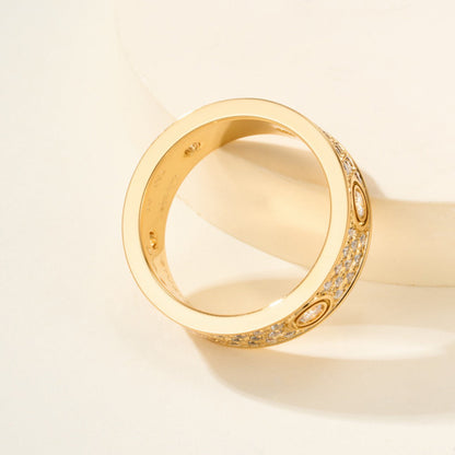 [Blue Tears Jewelry]LOVE 5.5MM FULL-PAVE 6-DIAMOND RING
