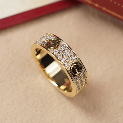 [Blue Tears Jewelry]LOVE RING 5.5MM DIAMONDS PAVED