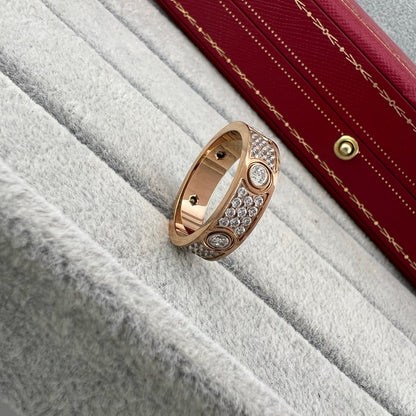 [Blue Tears Jewelry]LOVE 5.5MM FULL-PAVE 6-DIAMOND RING