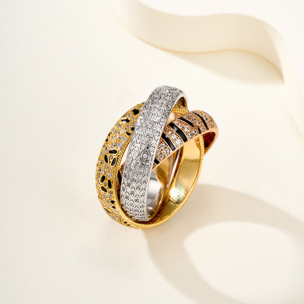 [Blue Tears Jewelry]TRINITY  RING LEOPARD PRINT