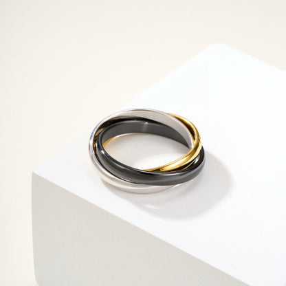 [Blue Tears Jewelry]TRINITY 3.2MM RING BLACK CERAMIC