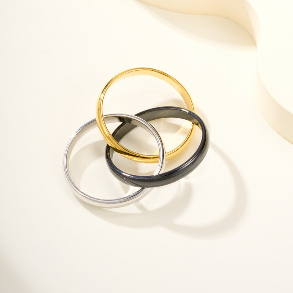 [Blue Tears Jewelry]TRINITY 3.2MM RING BLACK CERAMIC