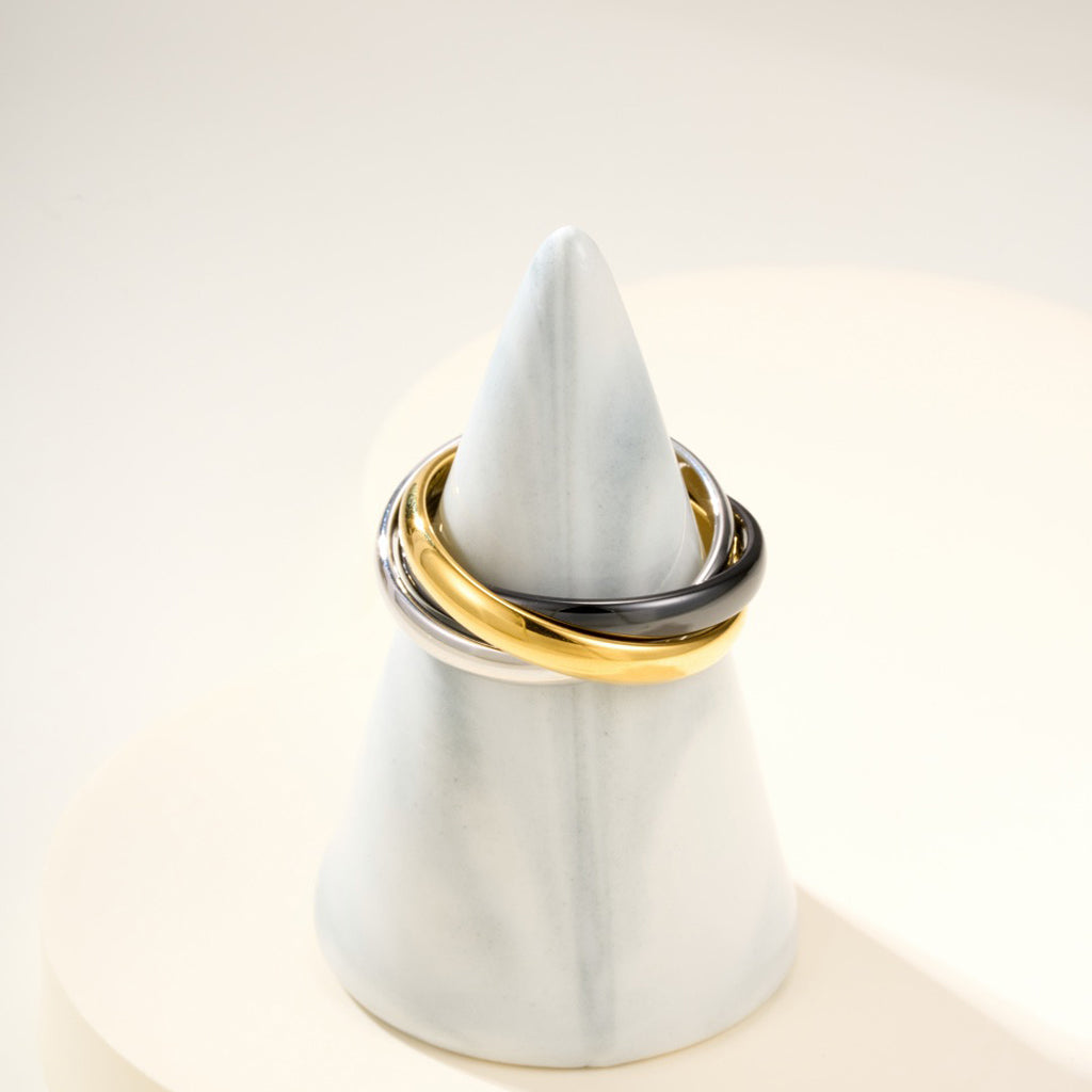 [Blue Tears Jewelry]TRINITY 3.2MM RING BLACK CERAMIC