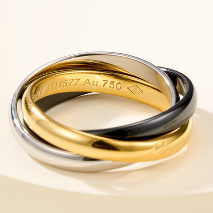 [Blue Tears Jewelry]TRINITY 3.2MM RING BLACK CERAMIC
