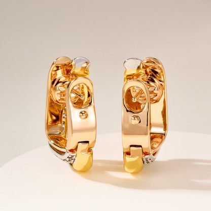 [Blue Tears Jewelry]TRINITY HALF DIAMOND  CUSHION EARRINGS