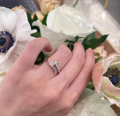 [Blue Tears Jewelry]JUSTE 1.8MM HALF DIAMOND RING