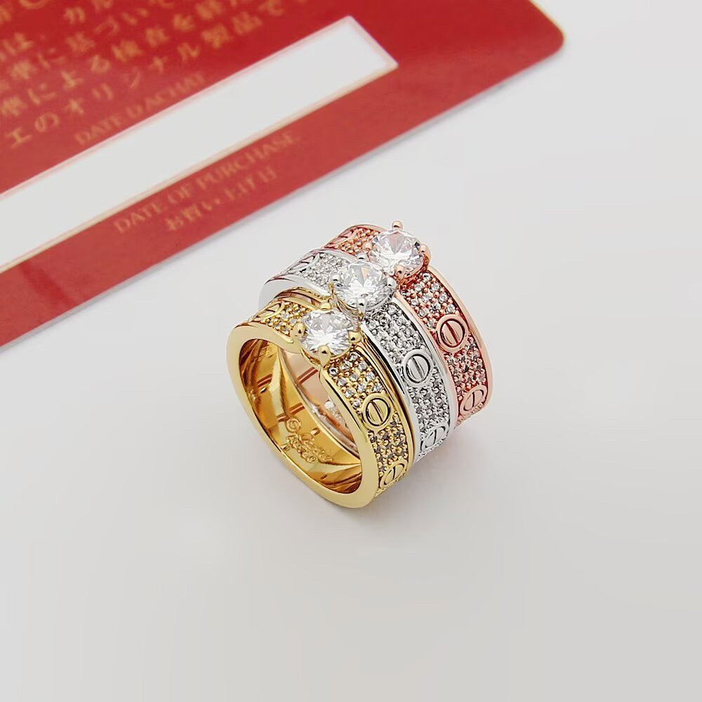 [Blue Tears Jewelry]LOVE RING 3.6MM 1 BIG DIAMOND FULL DIAMOND