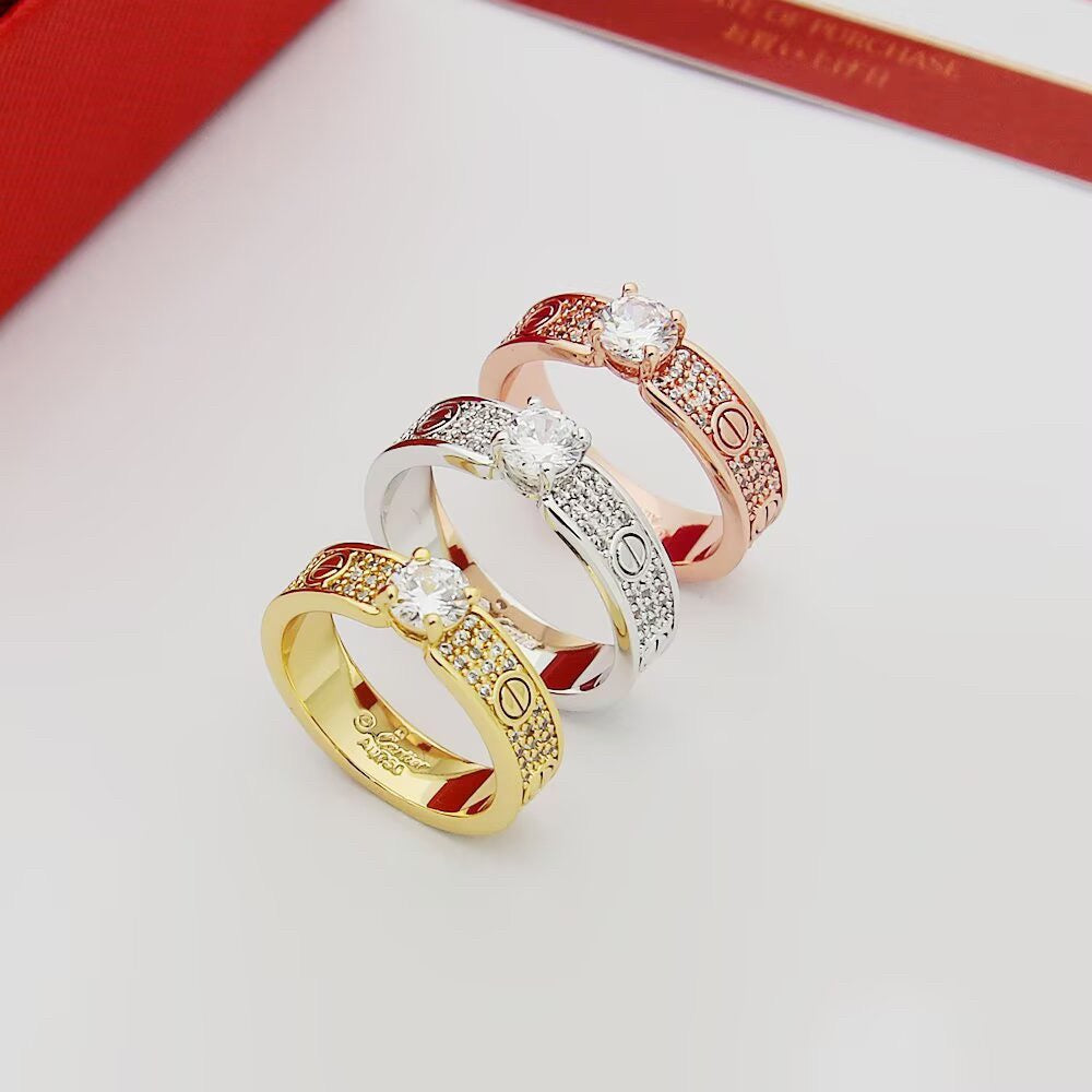 [Blue Tears Jewelry]LOVE RING 3.6MM 1 BIG DIAMOND FULL DIAMOND