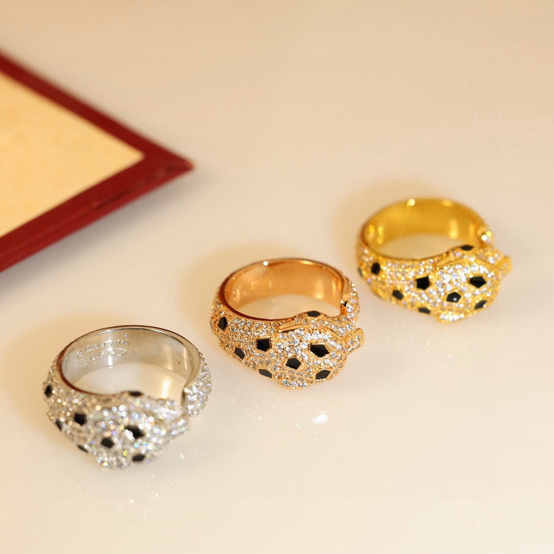 [Blue Tears Jewelry]PANTHERE SPOTTED FULL DIAMOND MEDIUM RING