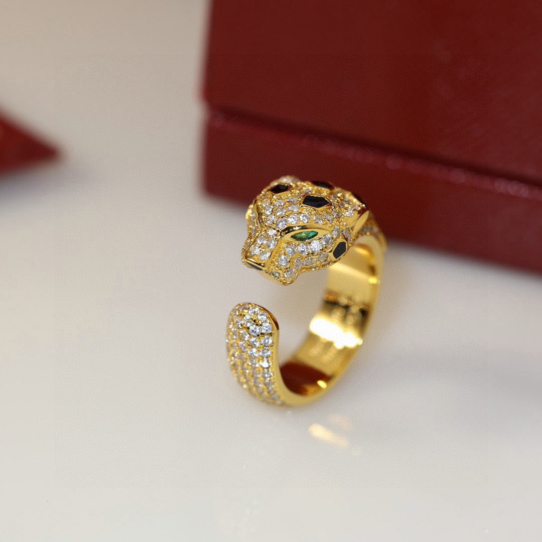 [Blue Tears Jewelry]PANTHERE SPOTTED FULL DIAMOND MEDIUM RING